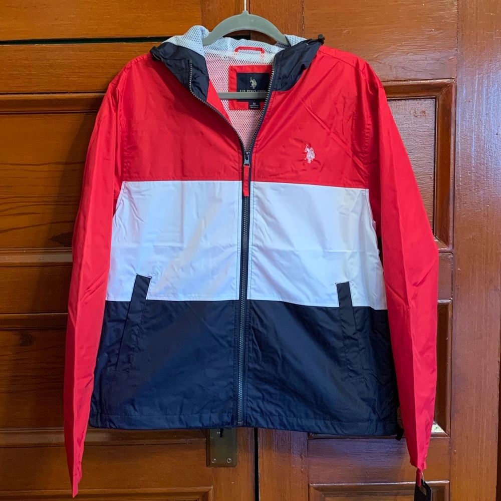 USPA Polo Tricolor Hooded Windbreaker